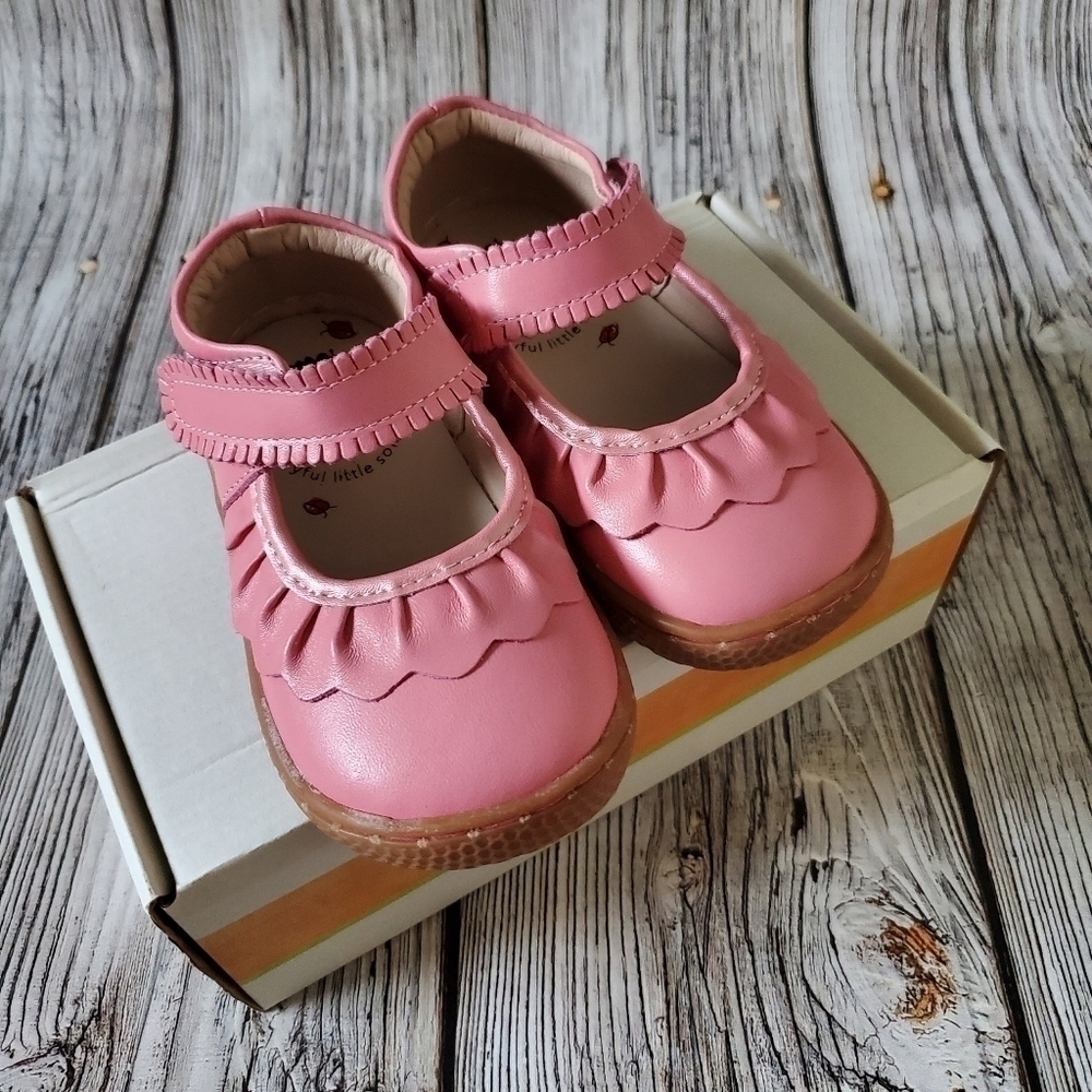Livie and Luca Ruche Mary Jane Shoes No Box Pink Guava Shimmer - Picture 4 of 7